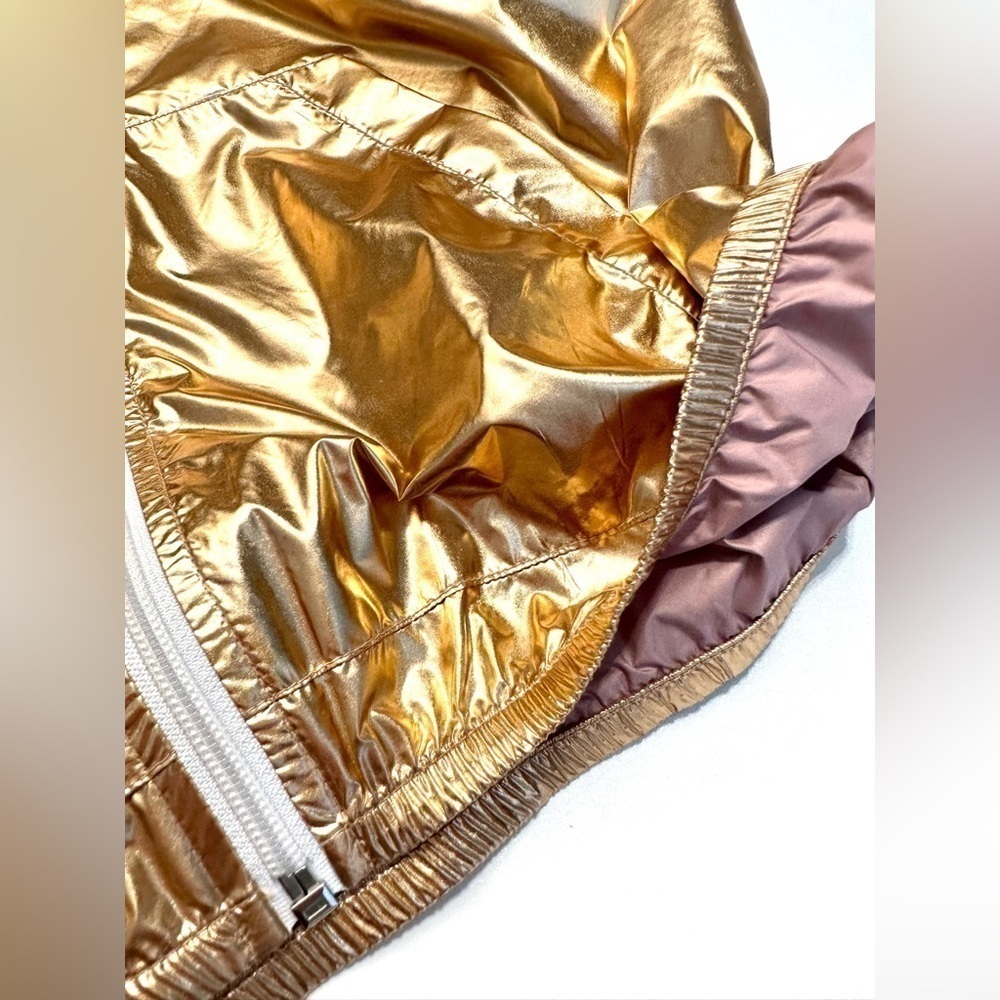 NEW! GOLD METALLIC FESTIVAL JACKET Forever 21 Active Size Small Oversized - Picture 5 of 9